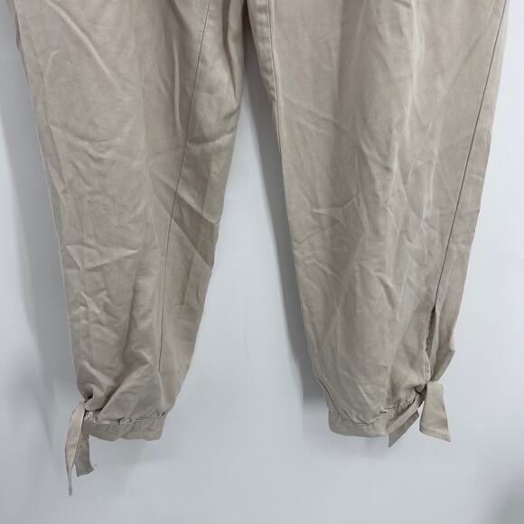 Abercrombie Fitch Tan Khaki Classic Ankle Tie Ultra High Rise Pants XL Long New - Picture 3 of 10